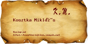 Kosztka Miklós névjegykártya